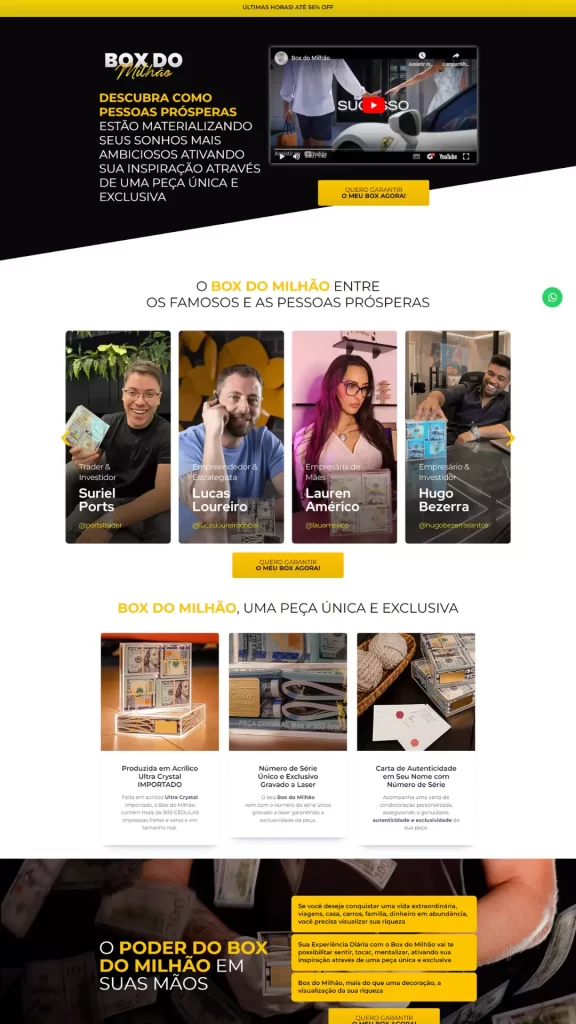 Página de Vendas Box do Milhão