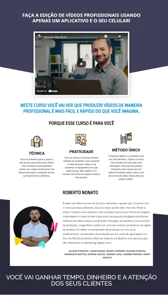 Landing Page Curso Online de Video