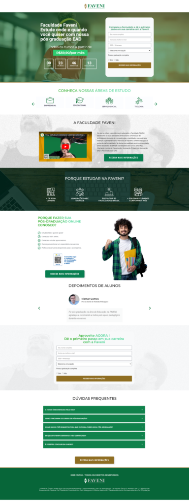 landing page faveni